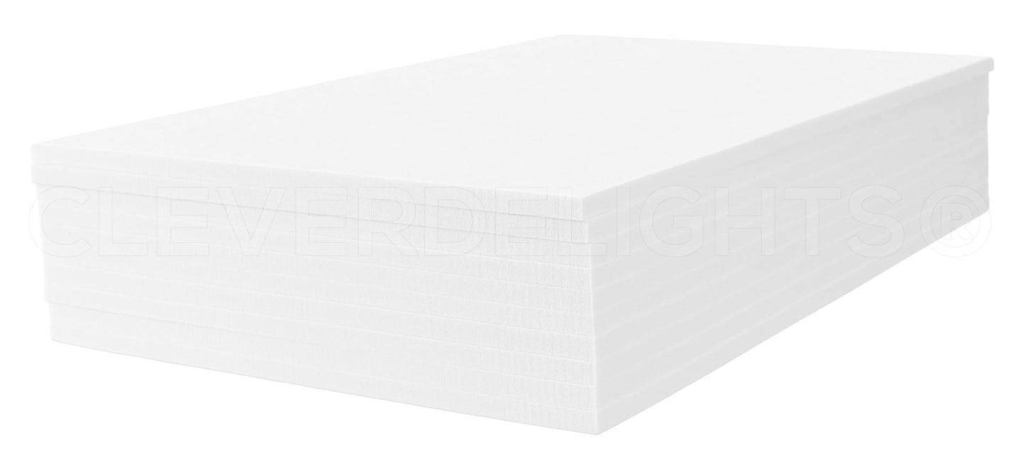 CleverDelights 8 x 12 Inch White Foam Sheets - 10 Pack - 1/4" (6mm) Extra Thick Craft Sheets