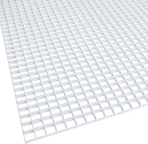 KASTLITE Egg Crate Panel 3-Pack in White | Polystyrene | 23 5/8” x 47 5/8” with 1/2" x 1/2" x 3/8" Cell Size | Manufactured by American Louver | Ceiling Light Covers, HVAC Grilles, Aquarium Eggcrates - color: White