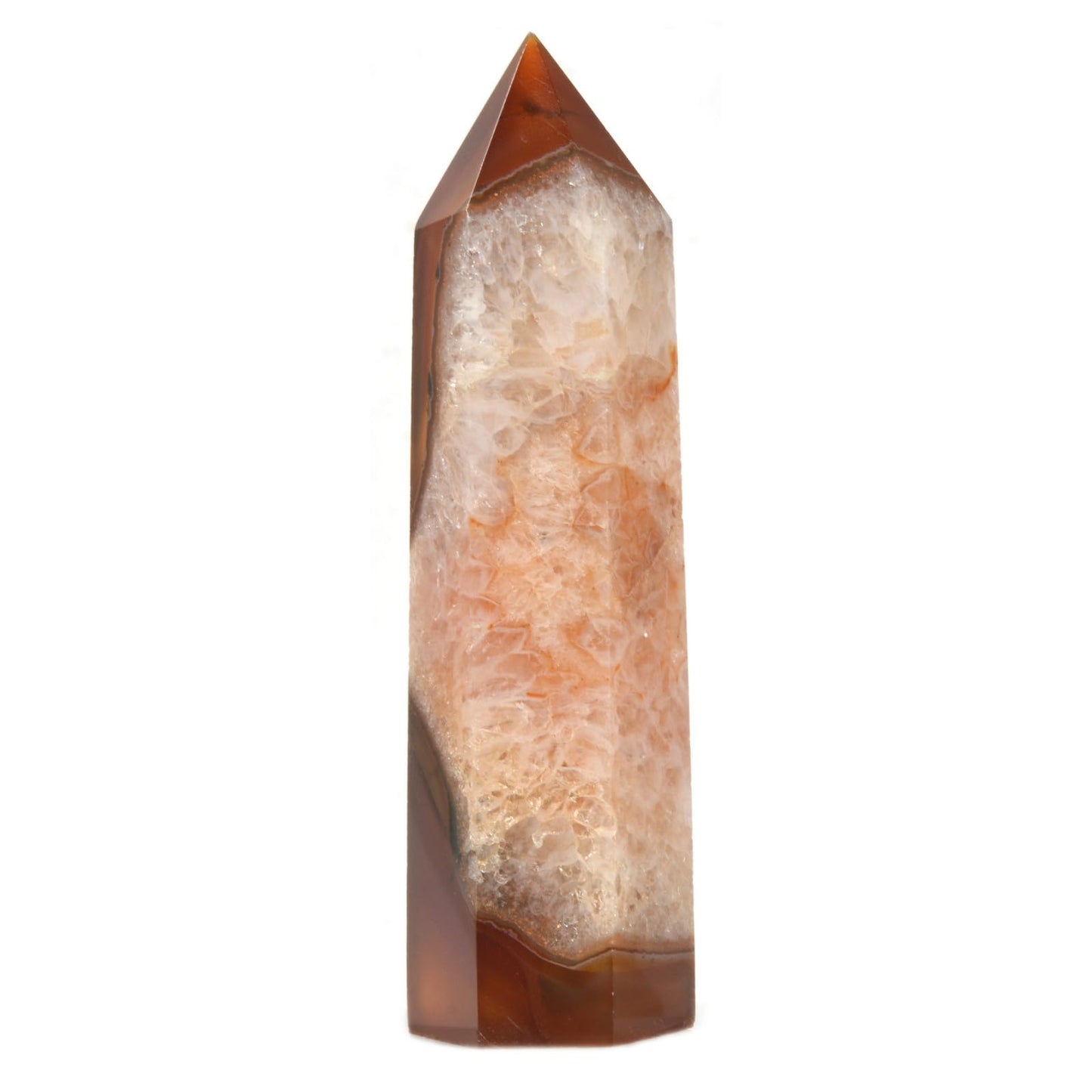 Large Red Drusy Druzy Agate Gemstone Crystal Pointed Hexagonal Tower Reiki Chakra Faceted Prism Wand Stone Home Decor