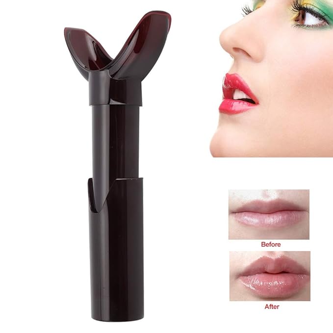 Lip Plumper Device, Portable Lips Enhancer, Lip Vacuum Suction Device Lip Plumping Tool Lip Trainer, Manual Enhancement Accessory Lips Beauty Tool(Dark Red)