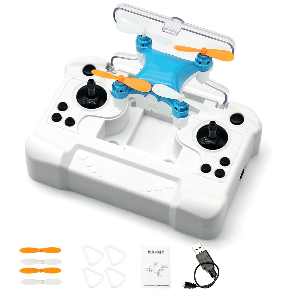 Mini Drone with Easy Stunt Flights & 360° Tricks - Perfect Beginner-Friendly Flyer, Mini Drone for Kids with LED & Altitude Hold & Propeller Protection, 360°flips, For Indoor Outdoor (Blue)