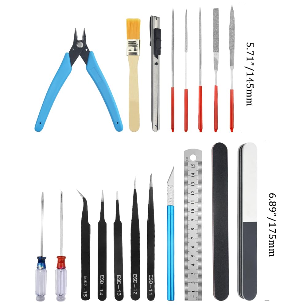 XINGYHENG 28Pcs Modeler Basic Tools Craft Set Compatible with Gundam Model Tools Kit with Plastic Box Hobby Model Assemble Building Repairing and Fixing DIY Craft Kit