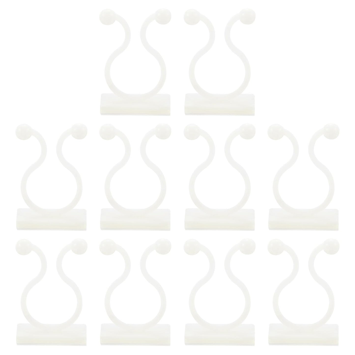 uxcell 100Pcs Plant Climbing Wall Fixture Clips, Plant Fixer Self-Adhesive Hooks Wire Fixing Supporting for Indoor Outdoor Decoration and Cable Wire Fixing (White, 19mm/0.75")