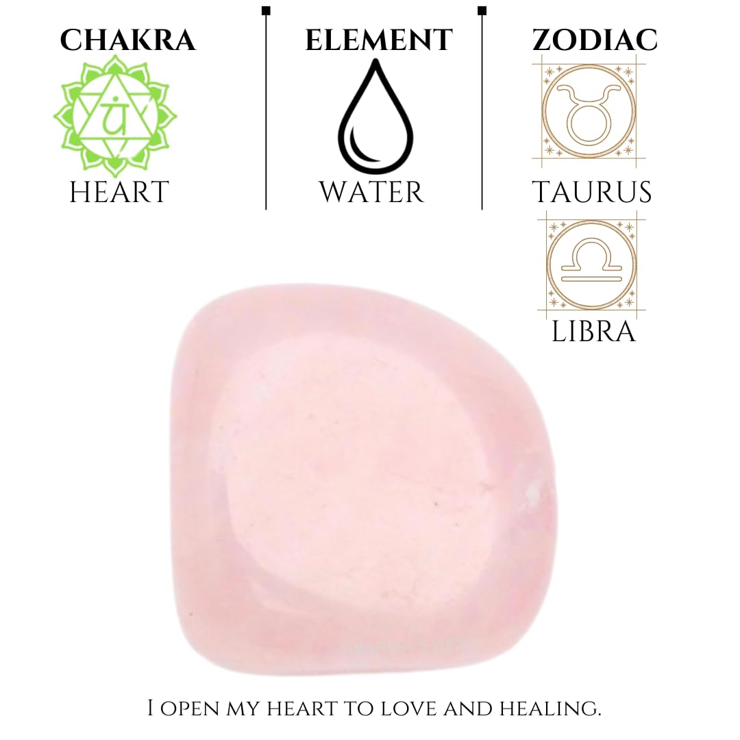 Karma Gems Rose Quartz Tumbled Stones Natural Crystal Kit for Reiki Healing Crystal Polished, Tumble Stones, Chakra Balancing, Reiki Gift, Home Decor (15-25 MM)