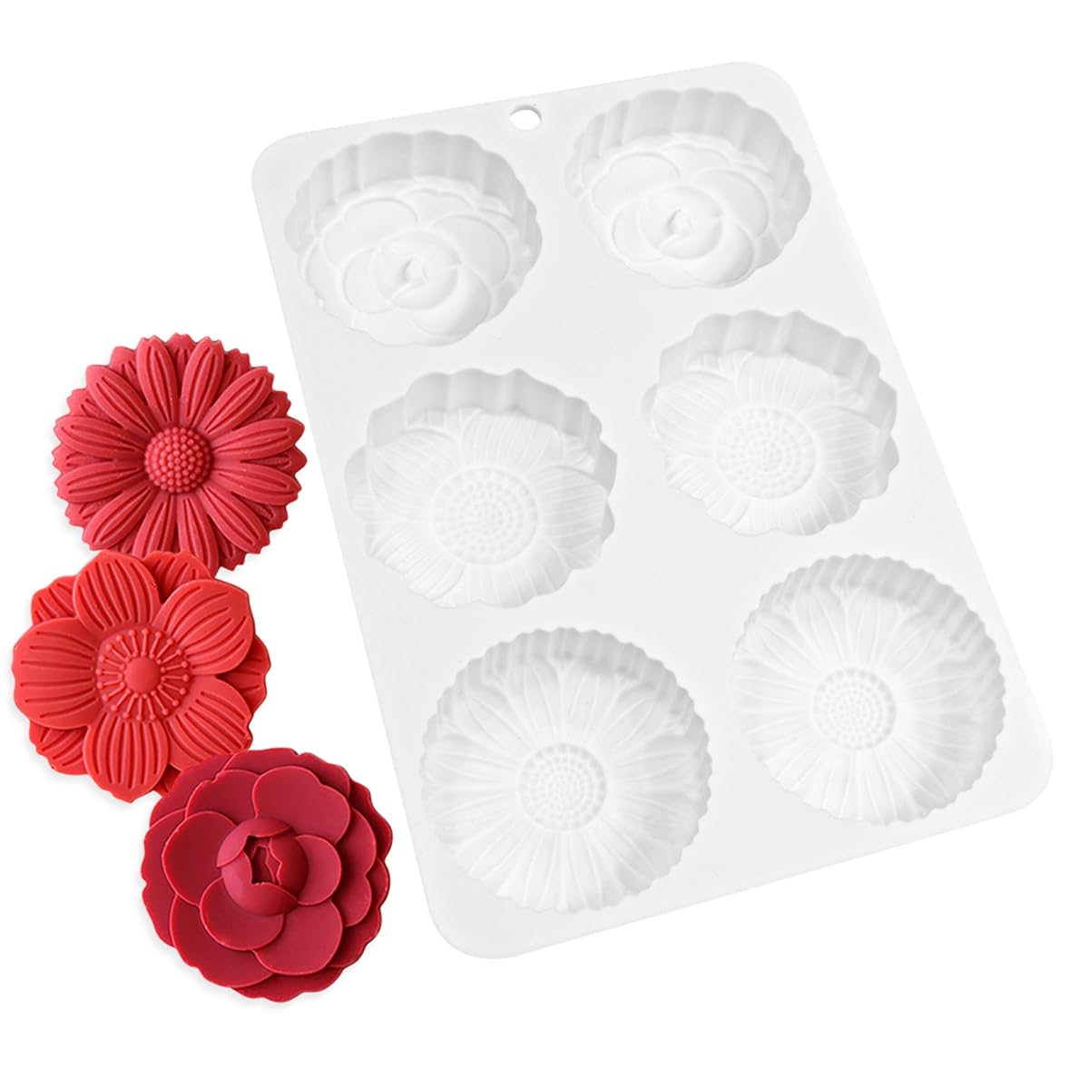 mostsom 6 Flower Silicone Cake Mold Handmake DIY Bread Mould Silicone Moulds For Cake Mooncake Mold Cake Tools