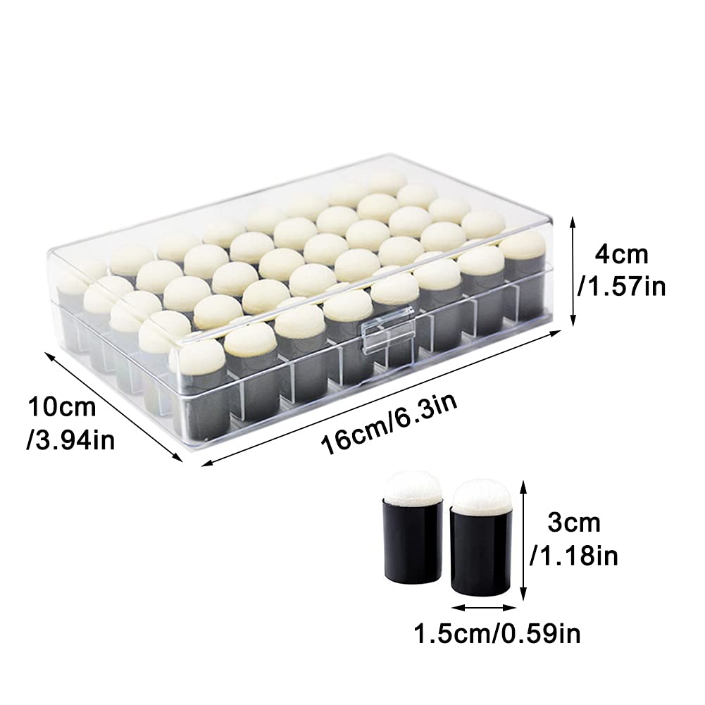 40pcs Finger Sponge Daubers with Storage Box for Painting Chalk Ink Card Making Drawing DIY Craft Handmade Finger Painting Sponge Set Craft Drawing Sponges Dauber Set Paintings Projects-Daubers
