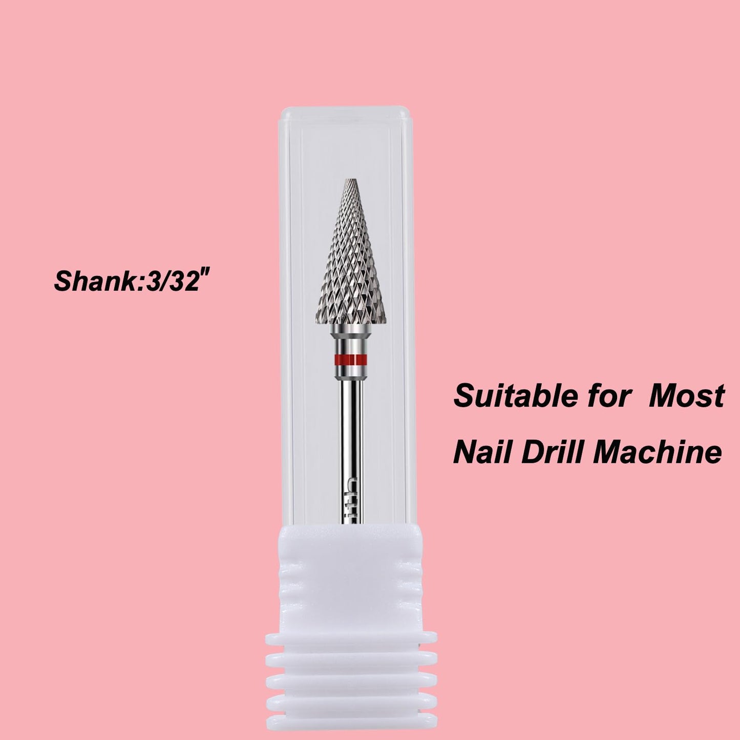 BITNBITH 3pcs Nail Drill Bits Safety 3/32”Professional Acrylic Nail Carbide Tapered Nib Bit for Cuticle Dead Skin Remover,Multifunction Drill Bit for Nail Gel Polishing,Manicure Pedicure