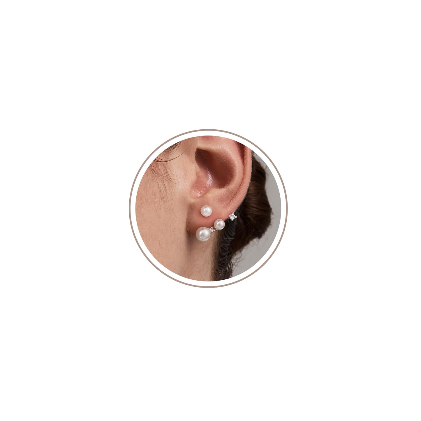 Freekiss Silver Vintage Pearl Ear Jacket Earrings: Dainty Front Back Earrings with Pearl CZ Sterling Silver Plated Bridal Wedding Eearring Set Hypoallergenic Jewelry for Women