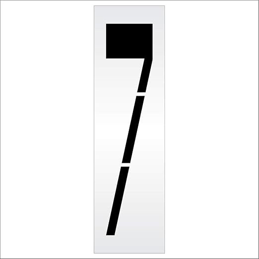 Pavement Stencils - 72 inch Single Number Stencil - 7-72" x 16" x 1/8" (128 mil) - Pro-Grade