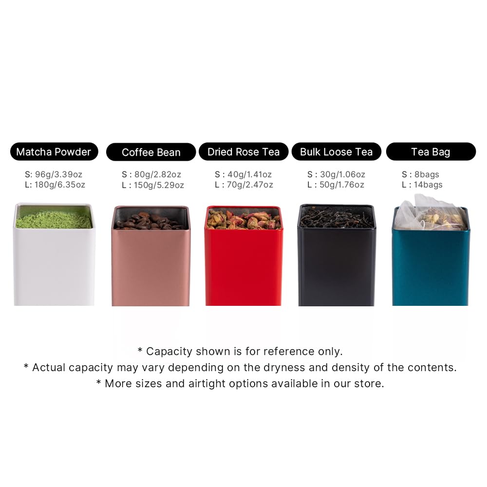 Tianhui Square Tin Can Empty Cube Steel Box Storage Container kit 65mm Series for Treats, Gifts, Favors, Loose Tea, Coffee and Crafts, Red, 3L