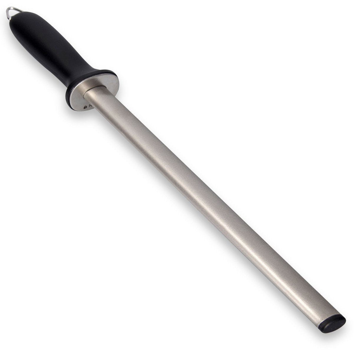 Navaris Diamond Sharpening Steel - 12" (31cm) Oval Knife Rod Sharpener for Honing Kitchen Knives - Lightweight and Durable for Home or Pro Use