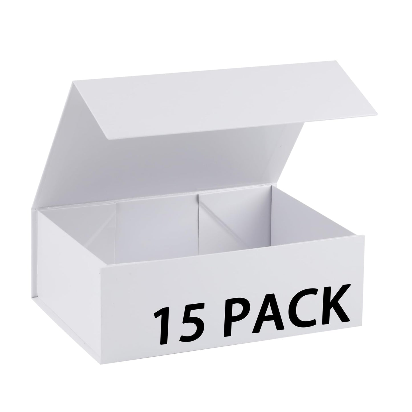 MUMUPACK 15 Pack Magnetic Gift Box With Lid 10x10x5,White Gift Boxes Bulk,Luxury Bridesmaid Proposal Box,Small Magnetic Closure Box Boxes For Presents,Wedding,Business