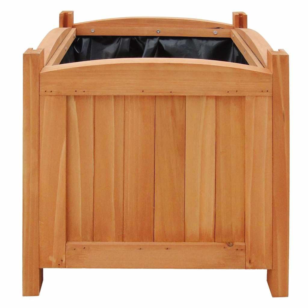 Coespram 4-Pack 12x12x12 in Rustic Brown Square Wooden Planters Solid Pine Raised Bed Set for Garden Patio Balcony, Varnished Outdoor Flower Box for Herbs Succulents