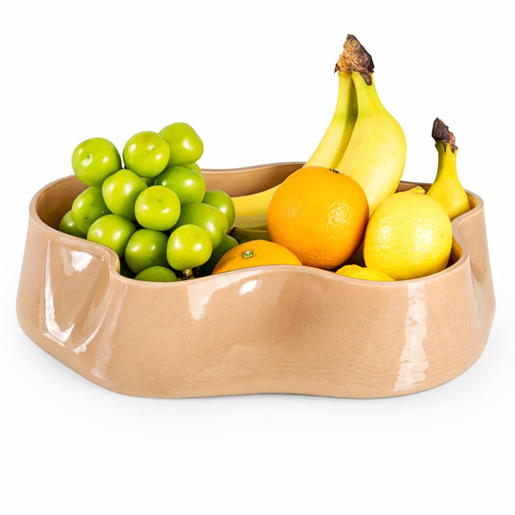 HC Minimal Life Modern Glass Decorative Bowl for Kitchen & Home Decor – Handmade Unique Design Key Bowl for Entryway Table, Living Room, Premium Candy Bowl, Fruit Bowl for Kitchen Counter