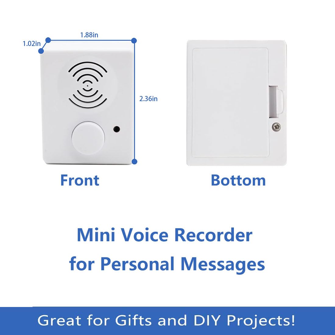 16 Minutes Voice Recorder for Stuffed Animals,Voice Box for Recordable Presents,Recordable Button Sound Box for Crafters,Hobbyists,Stuffed Animals,School Presentations,Personalized Items,etc.