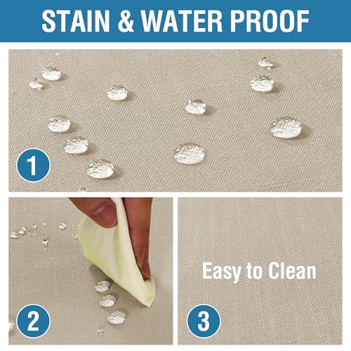 H.VERSAILTEX Linen Textured Table Cloths Round 60 Inch Premium Solid Tablecloth Spill-Proof Waterproof Table Cover for Dining Buffet Feature Extra Soft and Thick Fabric Wrinkle Free, Taupe - color: Taupe, size: 60" (Round)