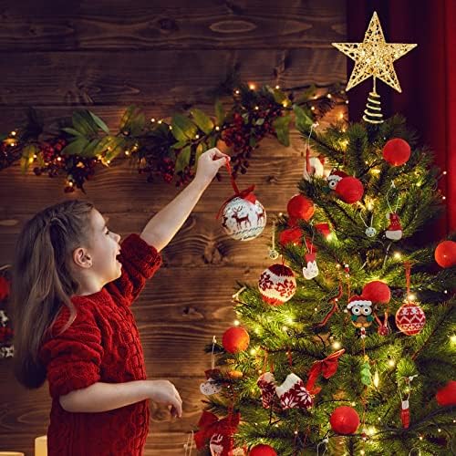 Blulu Christmas Star Tree Topper Small Christmas Treetop, Gold, 6 Inch