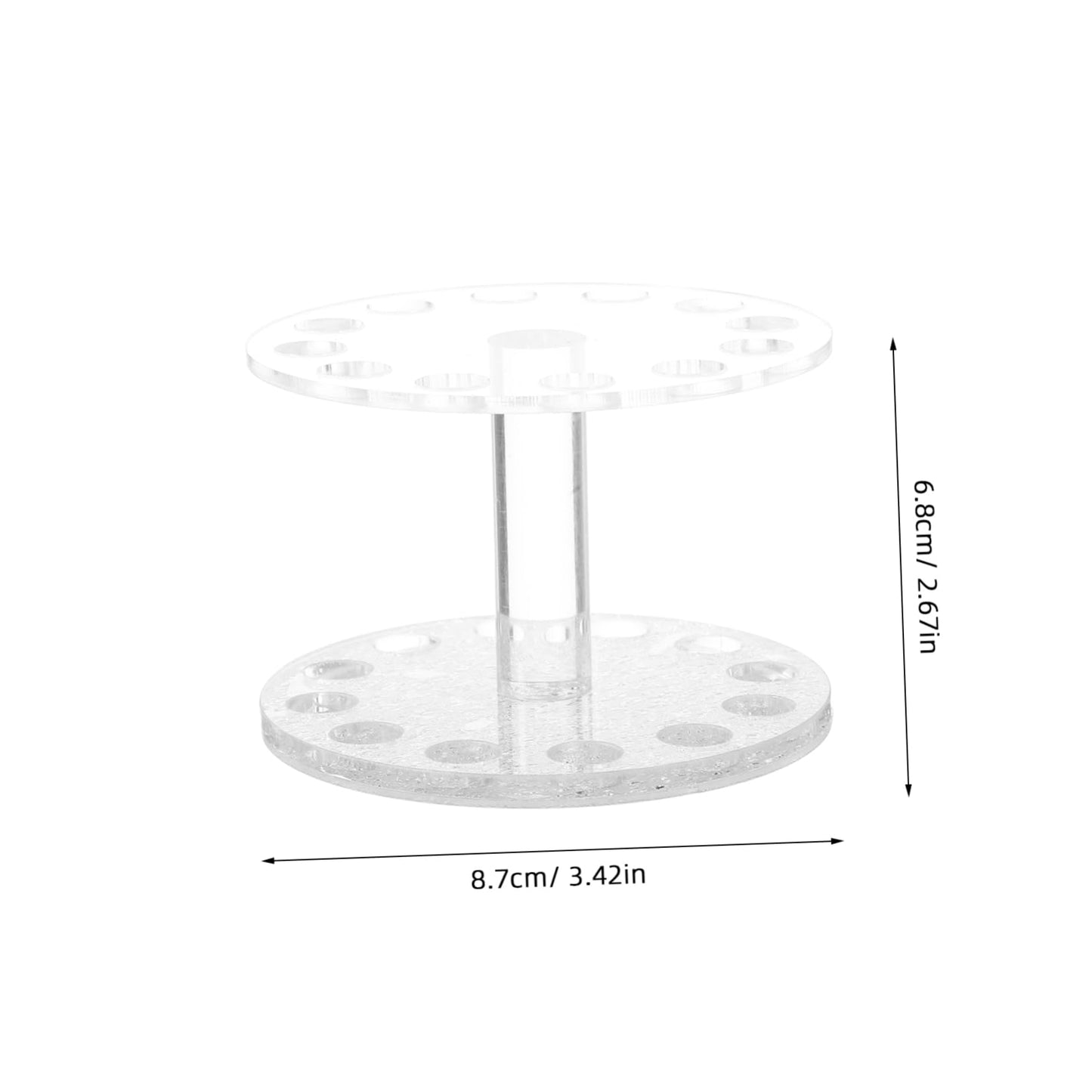 Healeved Round Nail Art Pen Holder Silver Transparent Stand for Nail Brush Tools Durable and Portable Uv Gel Painting Accessory Prevents Mess and Clutter Work Desk