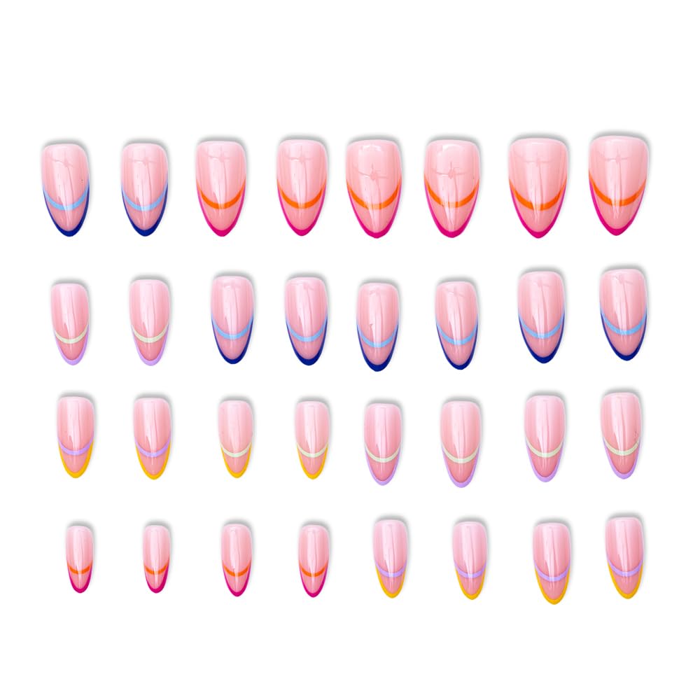 YN Young Nails Press On Nails - Glue On Fake Nails for Women,Medium Oval Shape, Includes Nail Glue, File, Tabs, Quick and Easy Application (Twice As Bright)