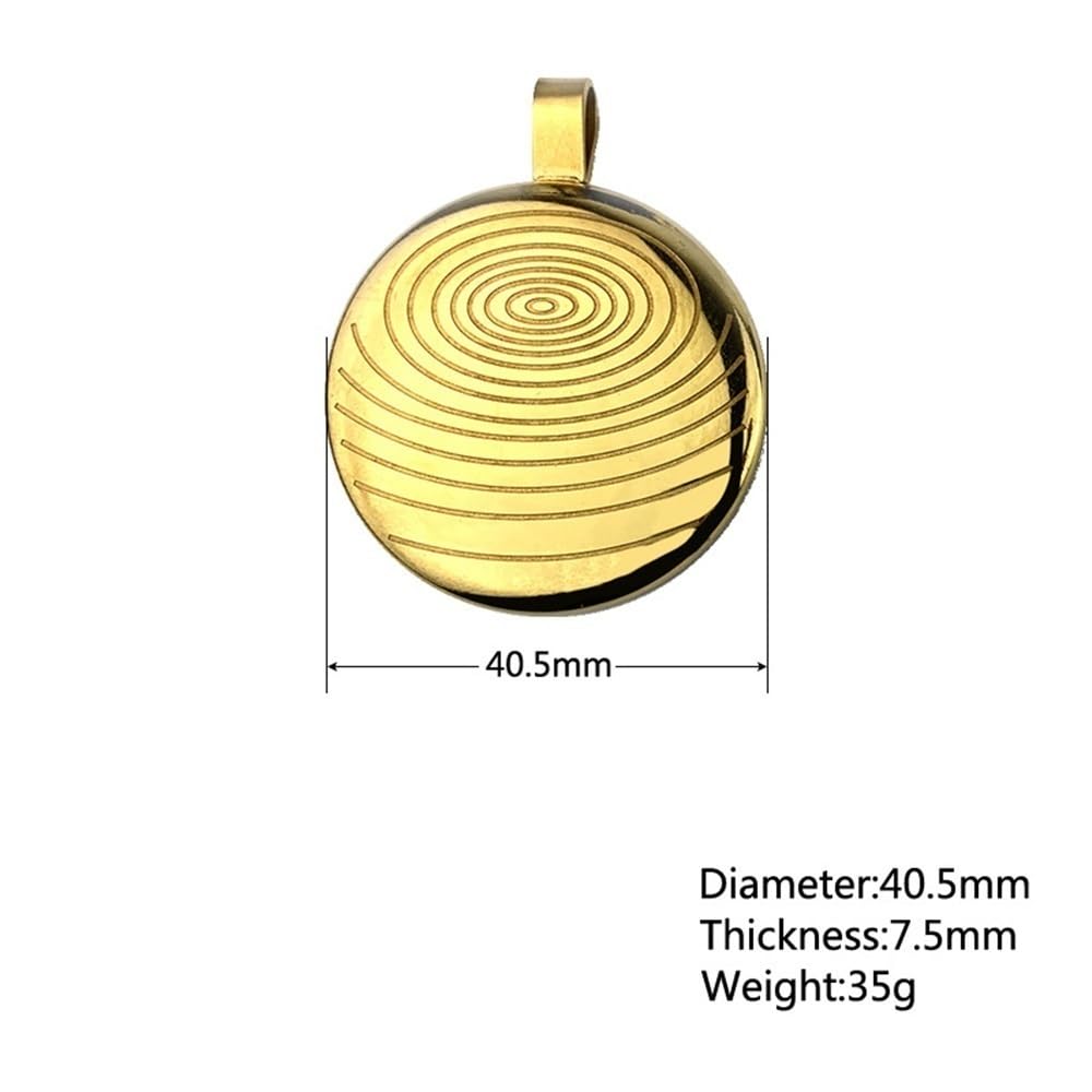 DYFUHO Wave Protection Terahertz Shield Defense Necklace,Terahertz Cosmic Energy Protection Necklace,Gold Color