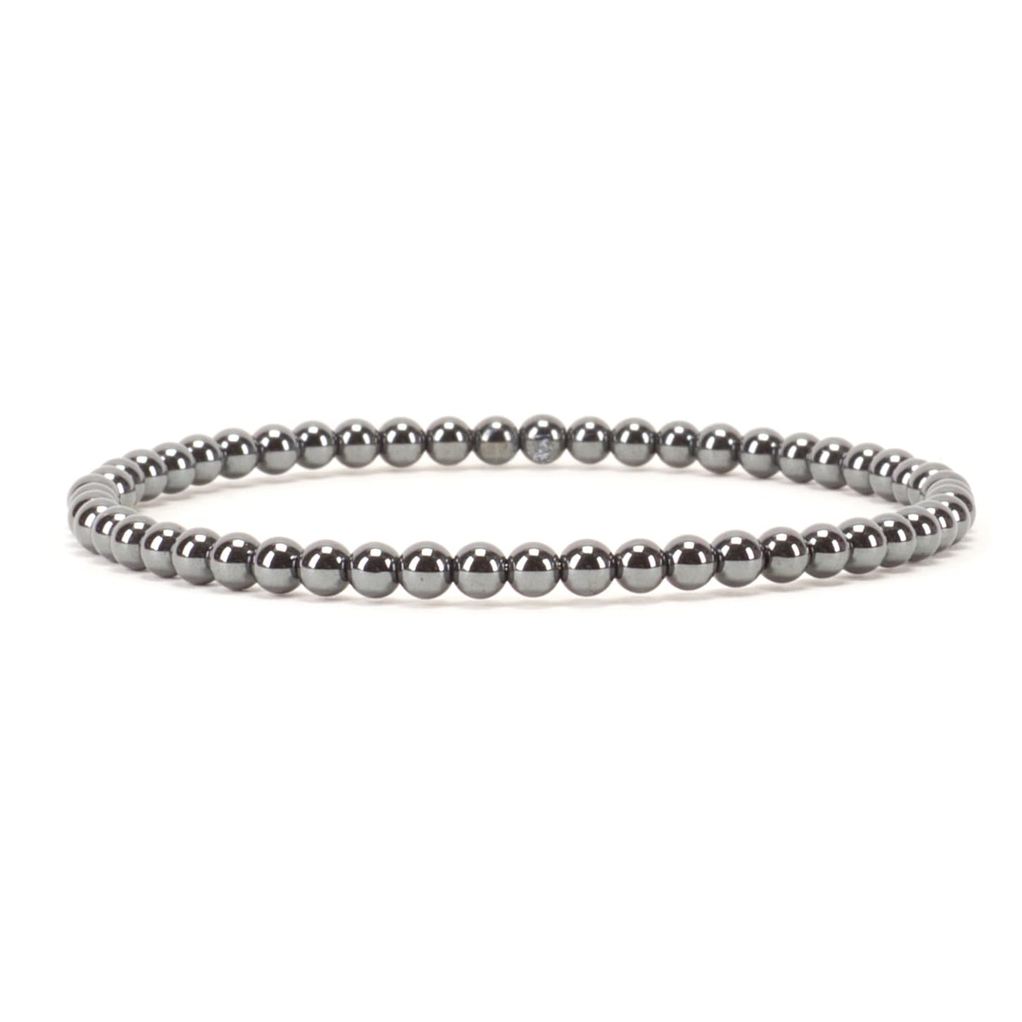 Cherry Tree Collection - Small, Medium, Large Sizes - Gemstone Beaded Bracelets For Women and Men - 4mm Round Beads (Hematite, Small)