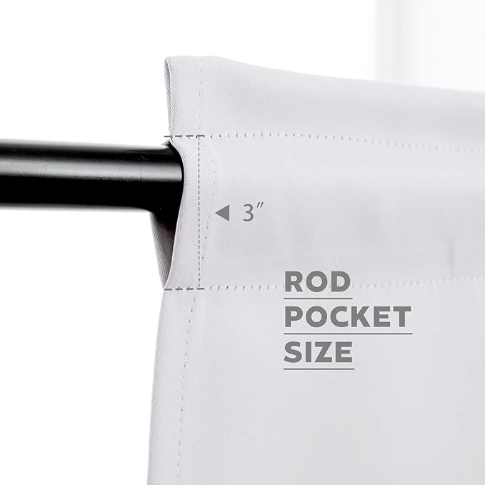Pickluc Greyish White Cafe Curtain (Half Window Curtain) 36 Inches Length, Rod Pocket Small Kitchen Curtain, Short Blackout Curtain for Small Window, 30" Wide and 36" Long, 2 Panels