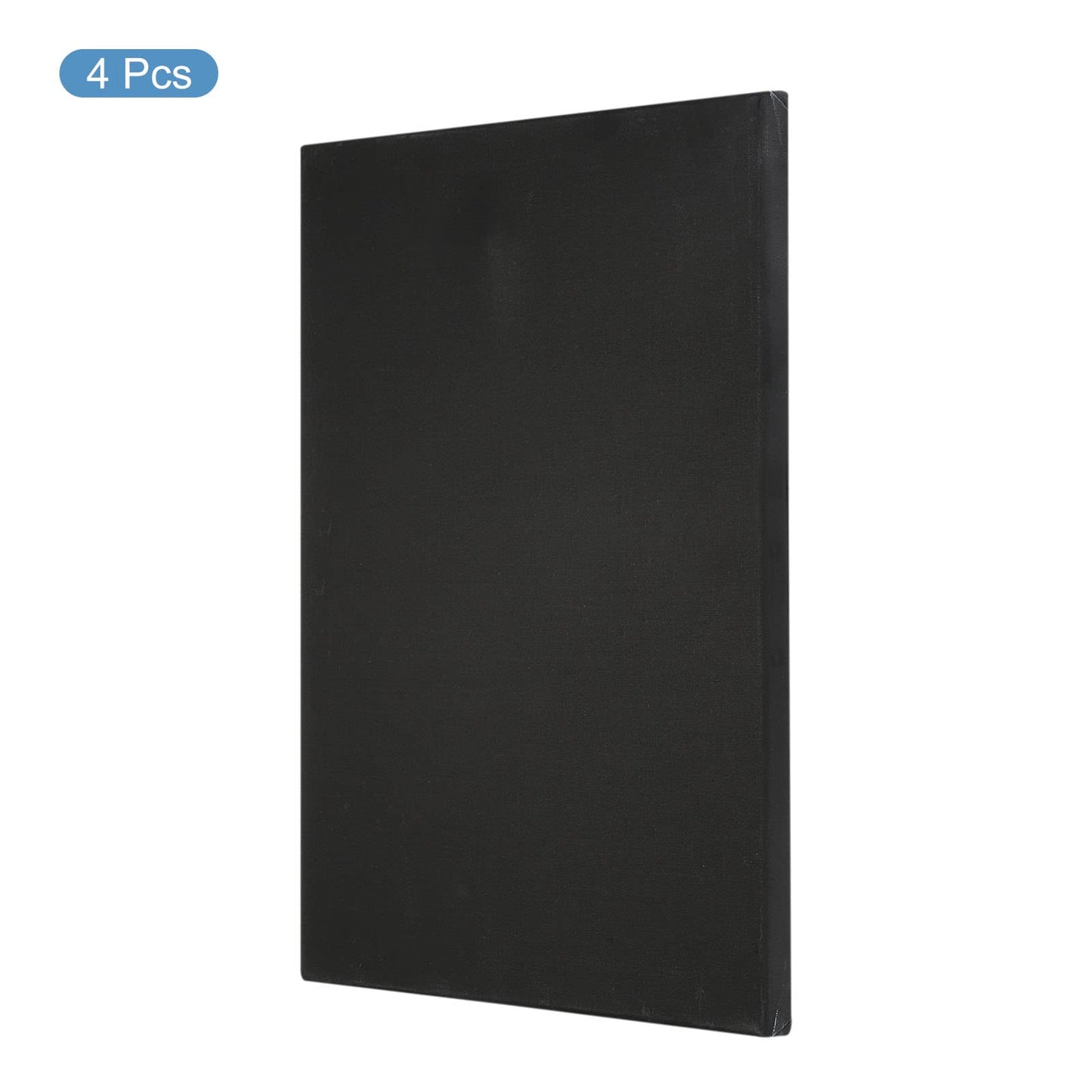 PATIKIL Paint Canvases Panel for Painting, 4 Pack 12x16 Inch Rectangle Wood Frame Stretched Blank Art Board Panels for Acrylic, Oil, Tempera Painting, Black