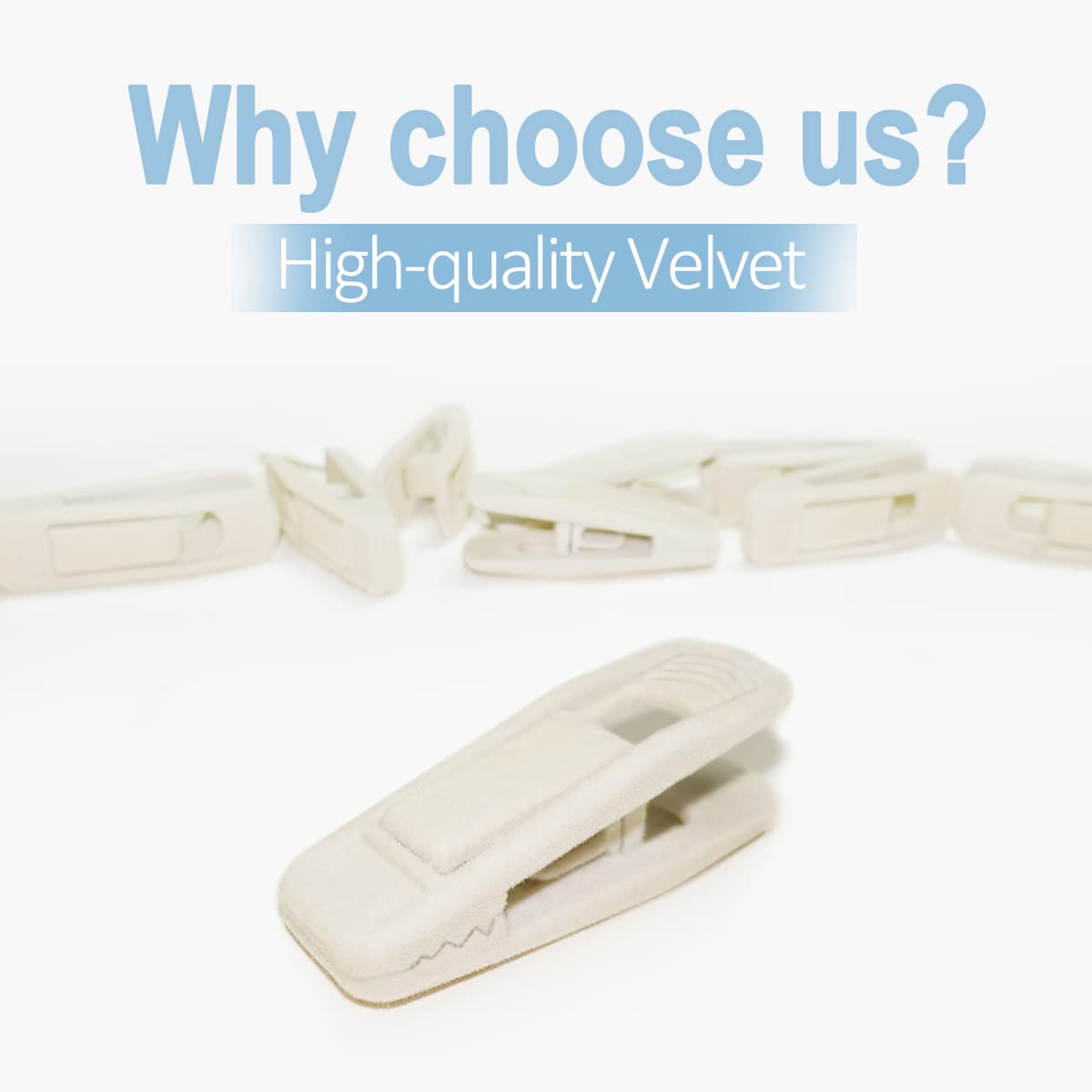 Beige Velvet Hanger Clips 60 PCS (60 Count)