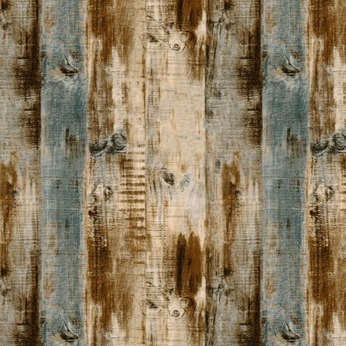 Grey Wood Wallpaper 17.3"×472" Peel and Stick Wallpaper Self Adhesive Distressed Wood Wallpaper Reclaimed Faux Home Decoration Film Shelf Vinyl - color: Brown/Blue, size: 17.3" x 472"