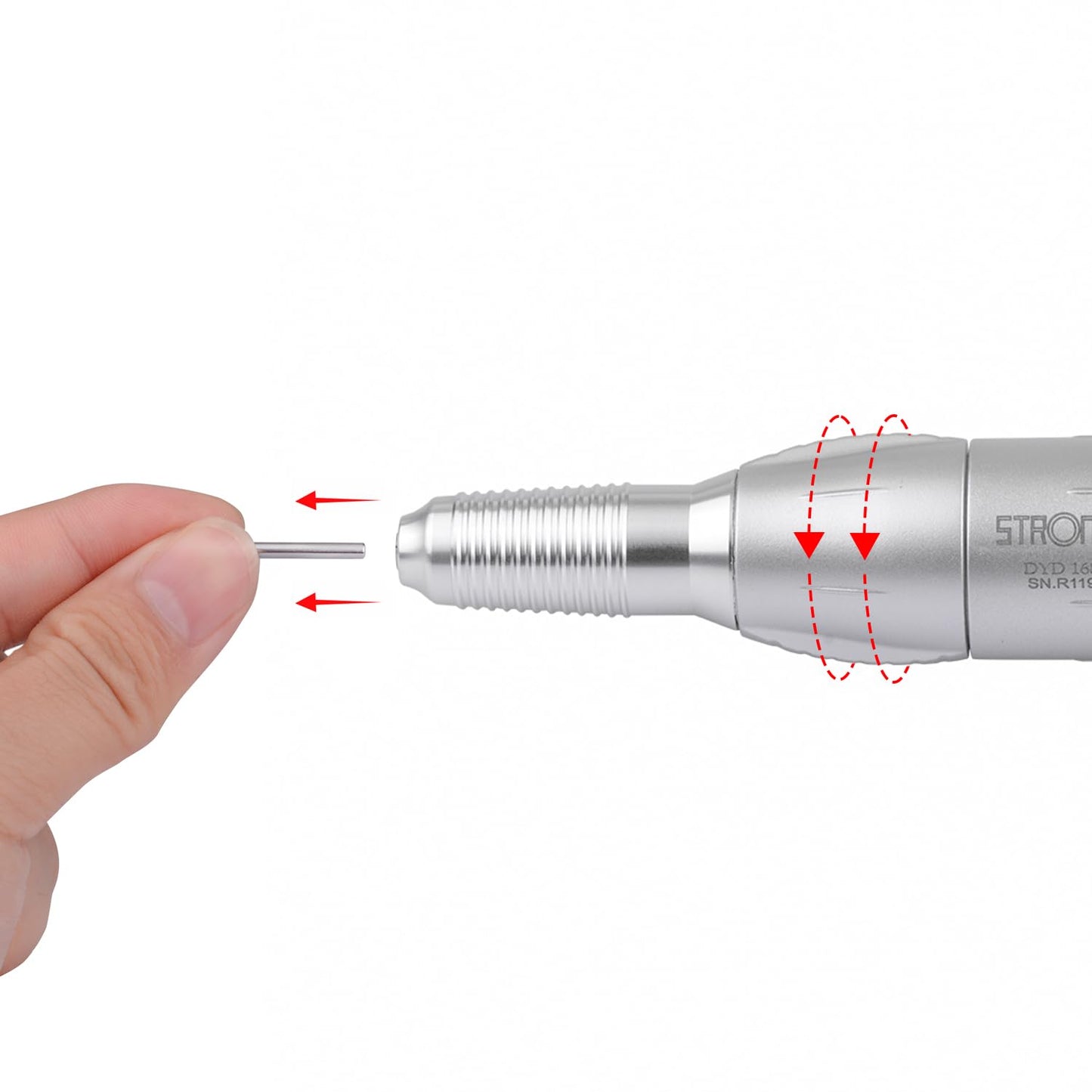 Electric Nail Art Drill Pen 35000RPM Manicure Tool Nail Drill Accessories(Silver)