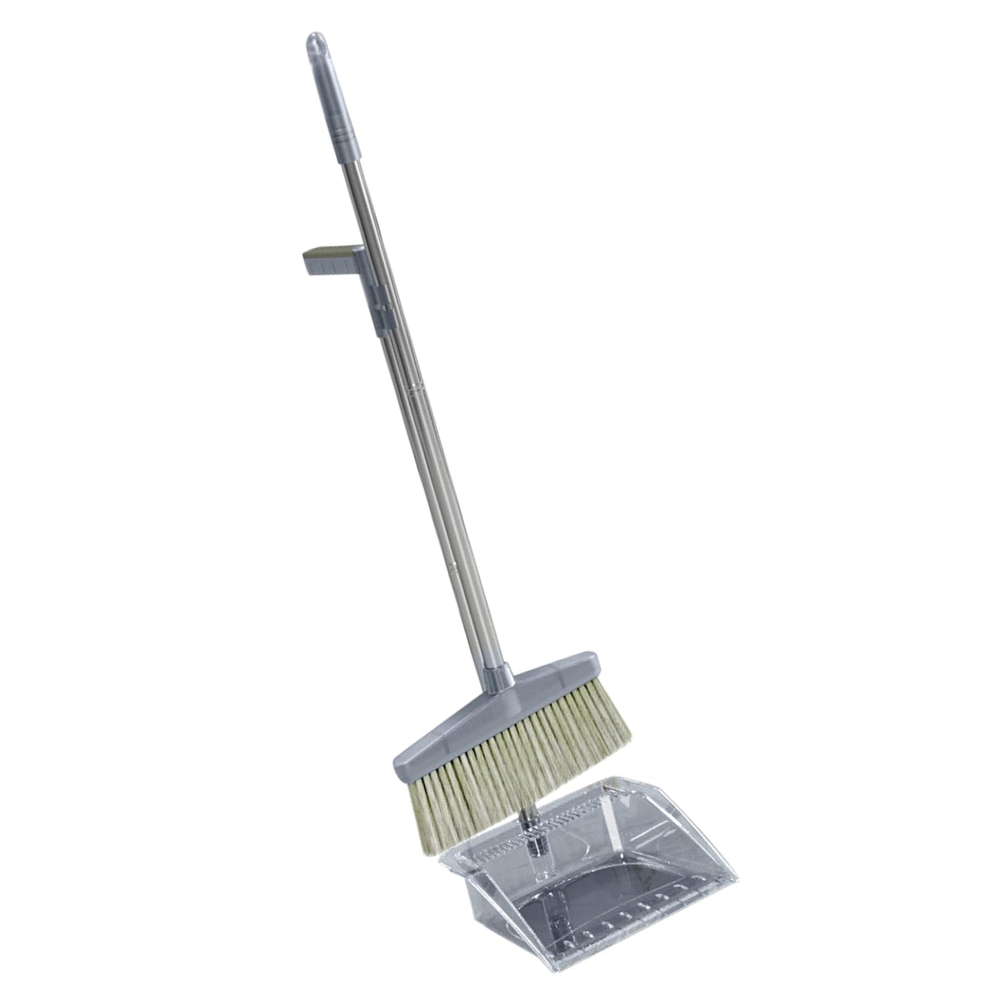 HEEPDD Broom Dustpan Set, for Efficient Home Office, 33.9 Broom and 29.5 Dust Pan Kit for Easy Use Dustpan Set, PP Material, Long Handle Nan Household Daily Necessities (Gray)