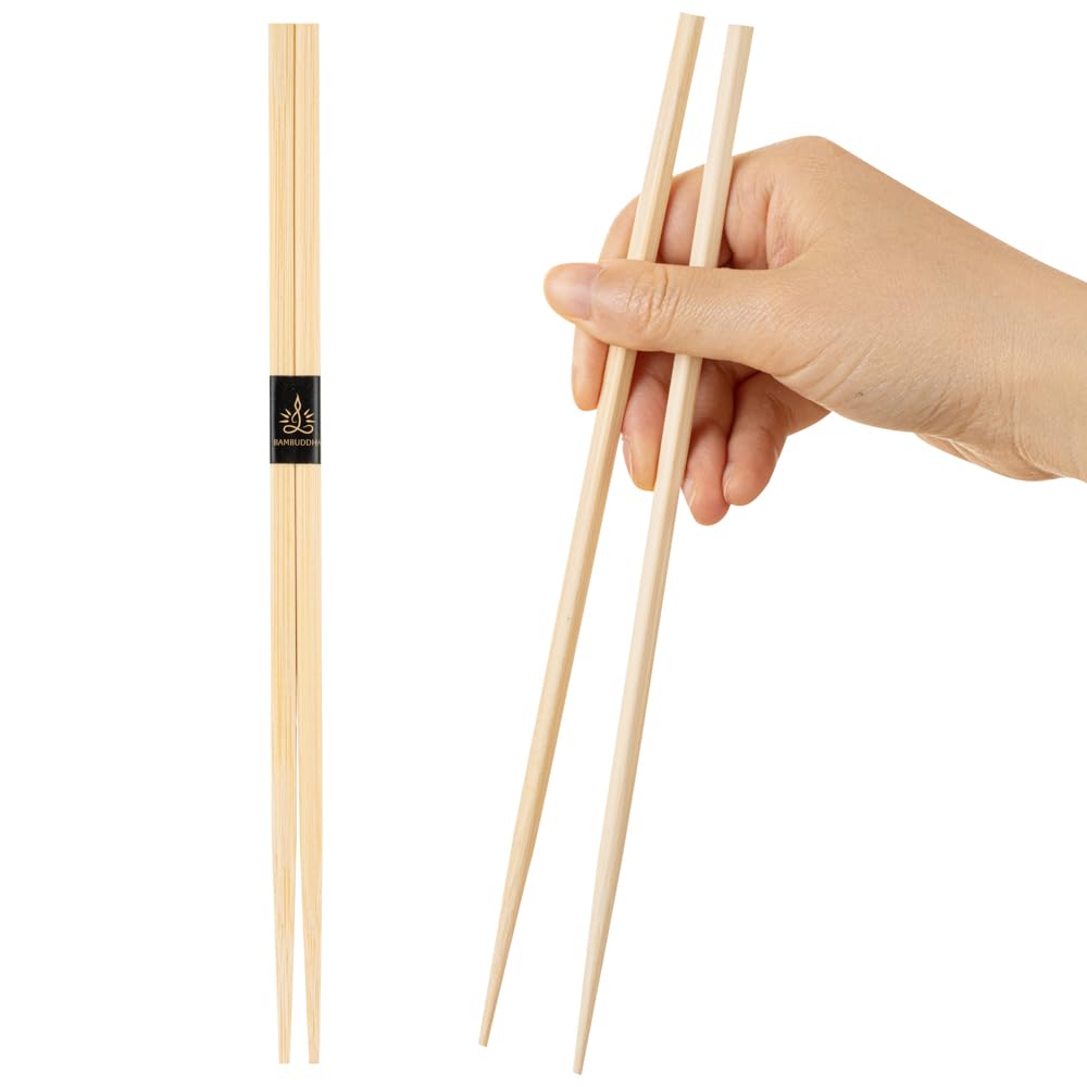 Restaurantware-Bambuddha 9.5 Inch To Go Chopsticks, 100 Durable Bamboo Chopsticks - With Paper Band, Bamboo Premium Chopsticks, For All Kinds Of Foods, Ideal For Cafes And Restaurants