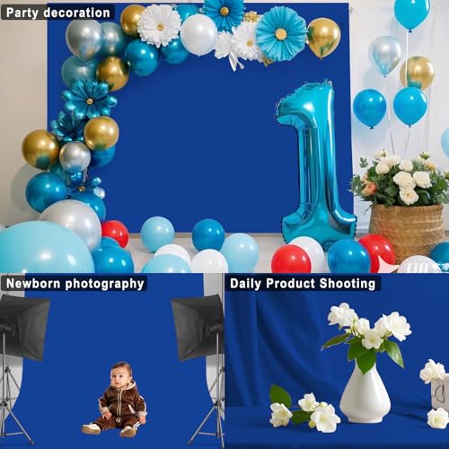 Blue Background Cloth Photography Props 5x7ft Royal Blue Background Props for Character Commodity Shooting LY99 - color: Blue, size: 5X7 FT