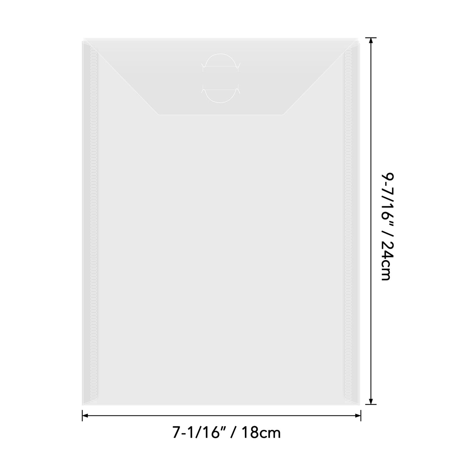 Briartw 50 Pack Storage Envelopes,Clear 7x9.4" Resealable Plastic Envelopes Pockets for Cutting Dies Stencil Crafts Organizer Holder,Storage Bag for Clear Stamp,Die Cuts,Scrapbook Paper,Photos