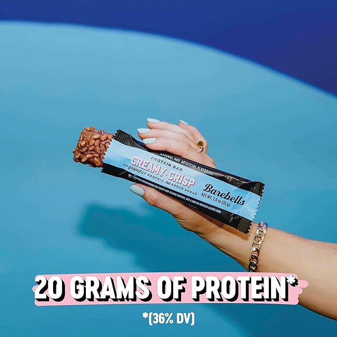 Barebells Protein Snacks Bars Creamy Crisp - 12 Count, 1.9oz Bars 55g of High Protein - Chocolate Protein Bar with 1g of Total Sugars - Perfect on The Go Protein Snack & Breakfast Bars, 2 pack