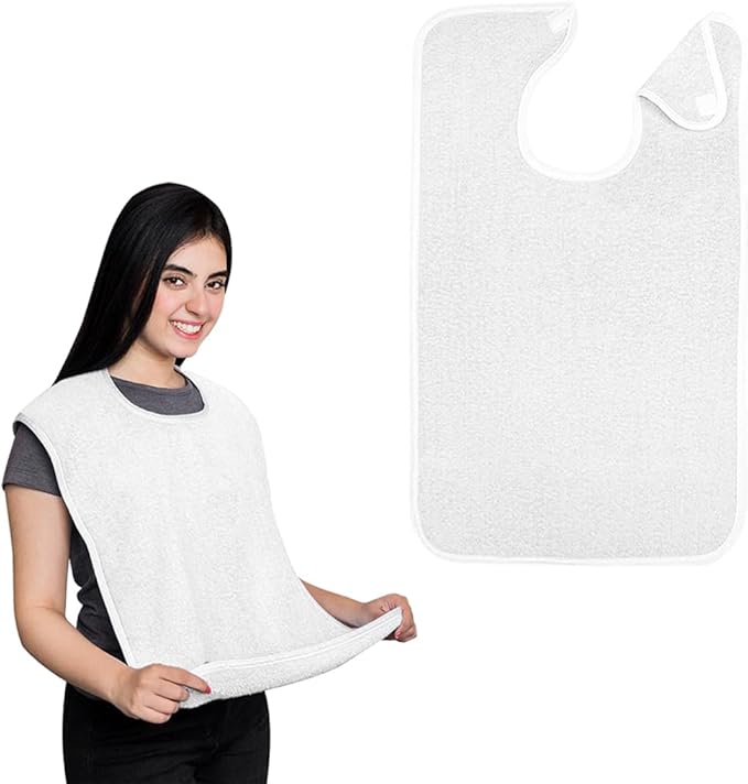Avalon Towels Adult Bibs for Women 100% Cotton Bib for Adults for Eating - Terry Cloth Adult Bibs for Men Clothing Protectors