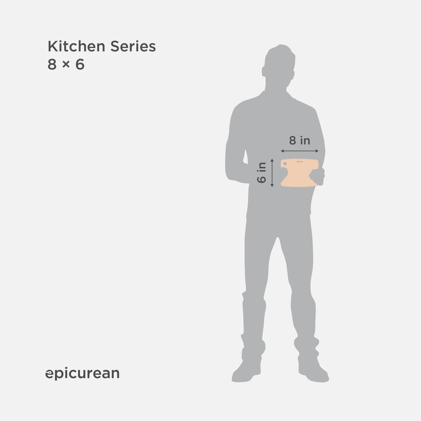 Epicurean Kitchen Series Cutting Board, 8-Inch × 6-Inch, Natural