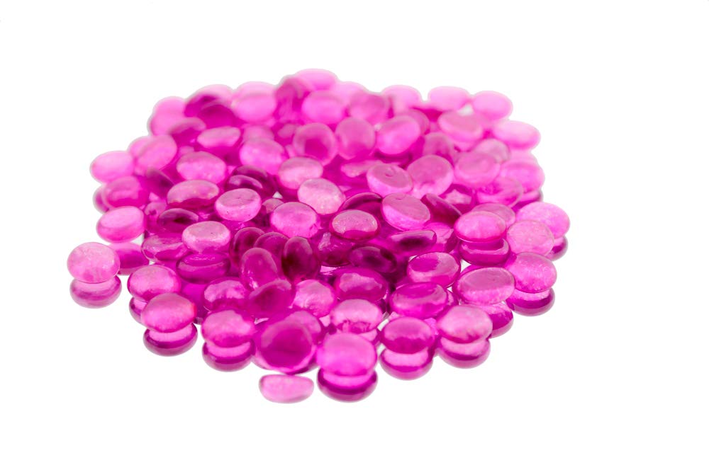 WGV Flat Marbles, Pebbles, Glass Gems for Vase Fillers, Party Table Scatter, Wedding, Decoration, Landscaping, Aquarium Decor, Crystal Rocks, Pink (5 Pounds, Approx 500 pcs)
