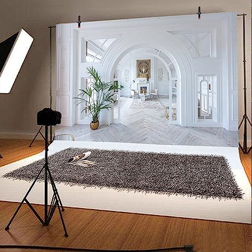 5x4ft Modern Room Interior Backdrop Boudoir Living Room Backdrops Zoom Meeting Modern House Interior Office Photography Background Birthday Wedding Bridal Shower Inside House Wallpaper Props - size: 5x4ft