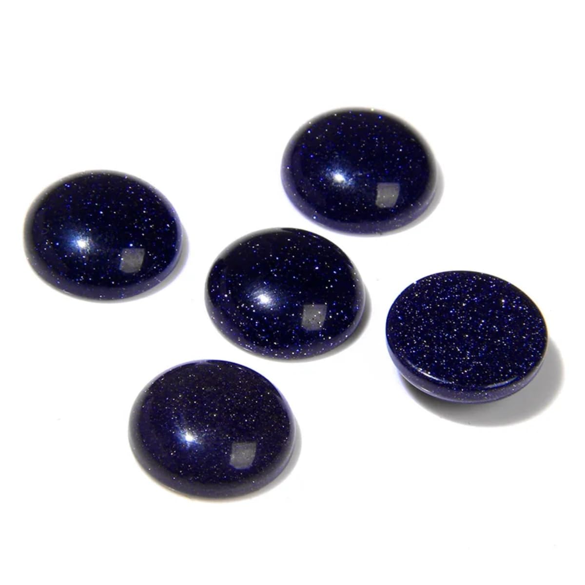 2TTFishoo 20pcs 4-16mm Blue Sandstone Cabochon Beads for Jewelry Making
