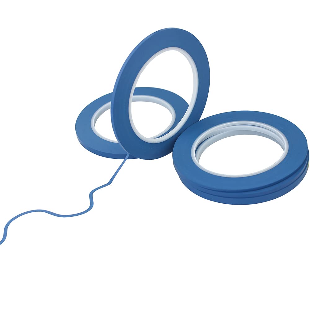 JINBING High-Temp Vinyl Fine Line Fineline Masking Tape Automotive Paint for Curves Blue 1.5mm 2mm 2.5mm 3mm 4mm 5mm 6Rolls