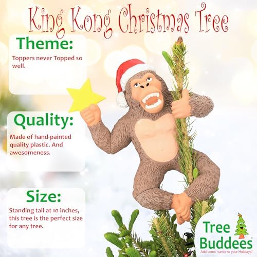 Tree Buddees King Kong Climbing The Tree Funny Christmas Tree Topper - Large 10"