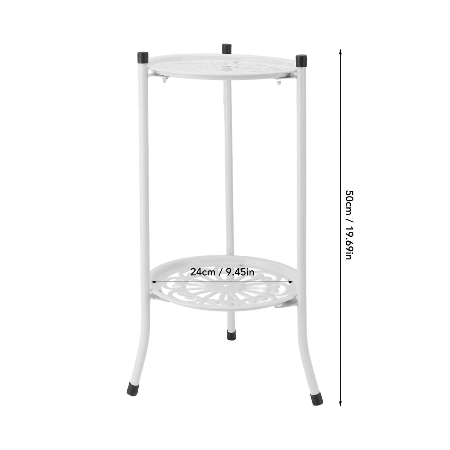 Mingzhe Iron Multifunctional Flower Rack Flower Shelf Balcony Entryway Garden 2 Tier Plant Stand (White)