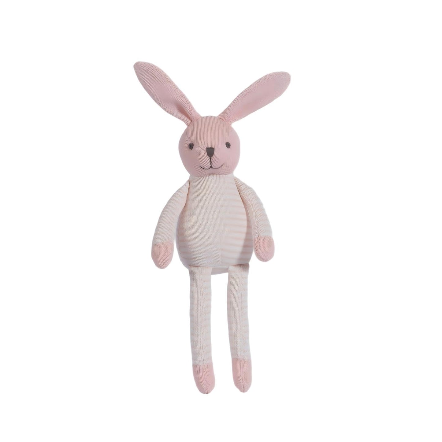 BiluKano Hand Knitted Bunny Plush Toy, 14 Inch Crochet Stuffed Rabbit with Long Floppy Ears - Ultra Soft Sensory Toy for Toddlers, Neutral Easter Gift, Nursery Decor, Baby Shower Present