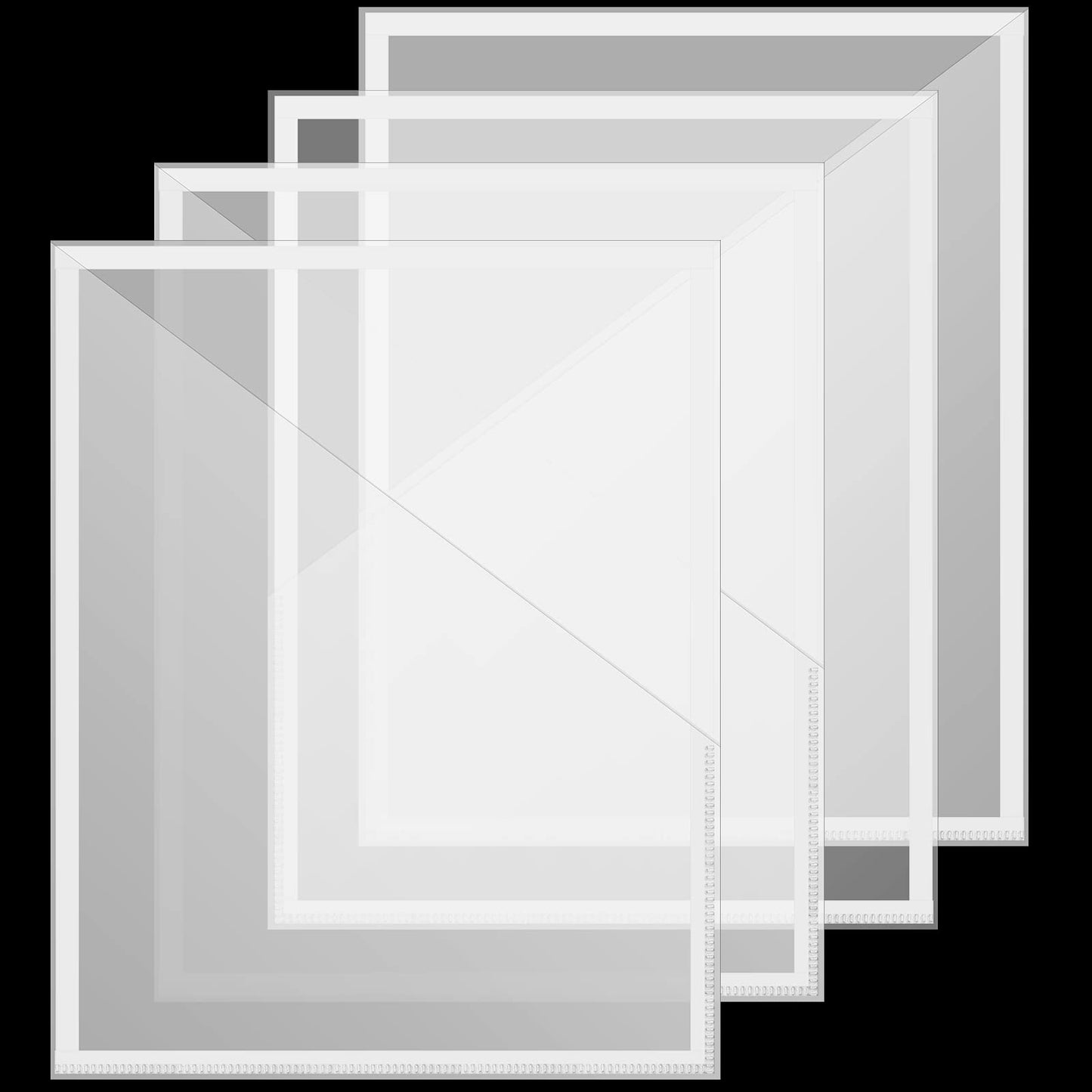 Chinco 4 Packs Planner Sticky Pockets - Clear Adhesive Pockets for Planners, Home, Office, and School Accessories(10 x 8 Inch)