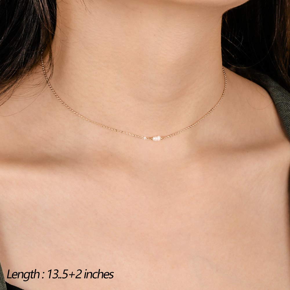 Turandoss Pearls Choker Necklace Bar Necklaces Women Choker Multilayer Choker Necklaces for Women