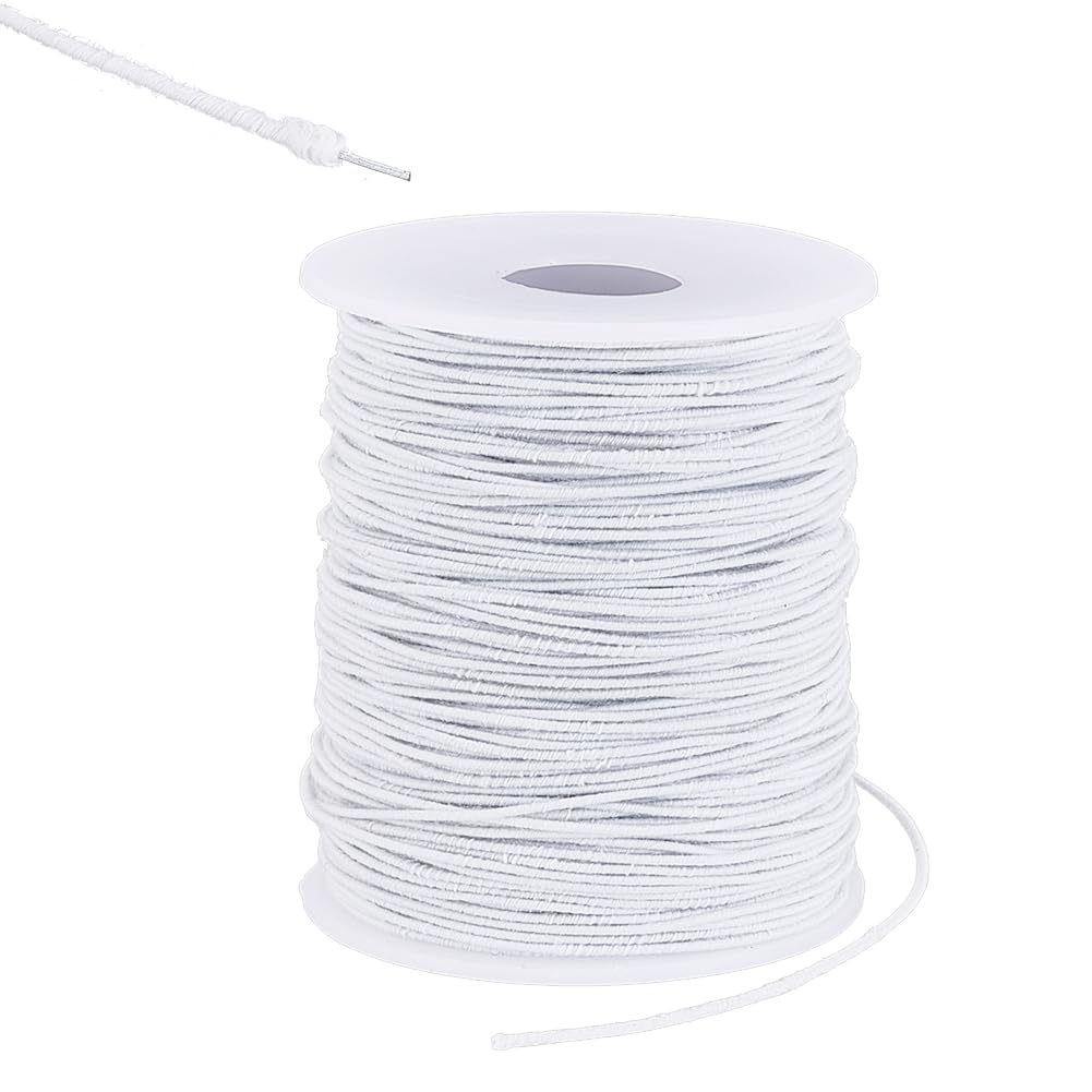 NBEADS 100 Yards Ghost White Floral Wires, 18 Gauge Cotton Covered Millinery Wire Iron Stem Wires for Sewing Supplies Brim Making Accessories