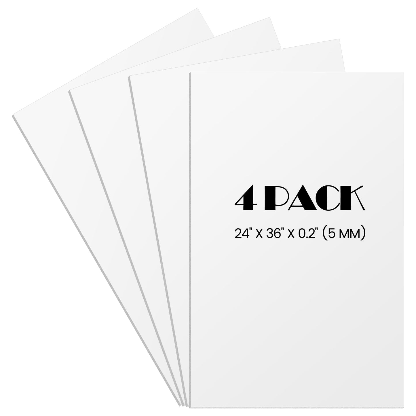 Elcoho 4 Pack White Foam Board, 24 x 36 Inch Acid-Free Foam Core Board, 5mm Thick Double Sided White Poster Boards for Presentation Art Display Office School Projects Crafting Sign Making