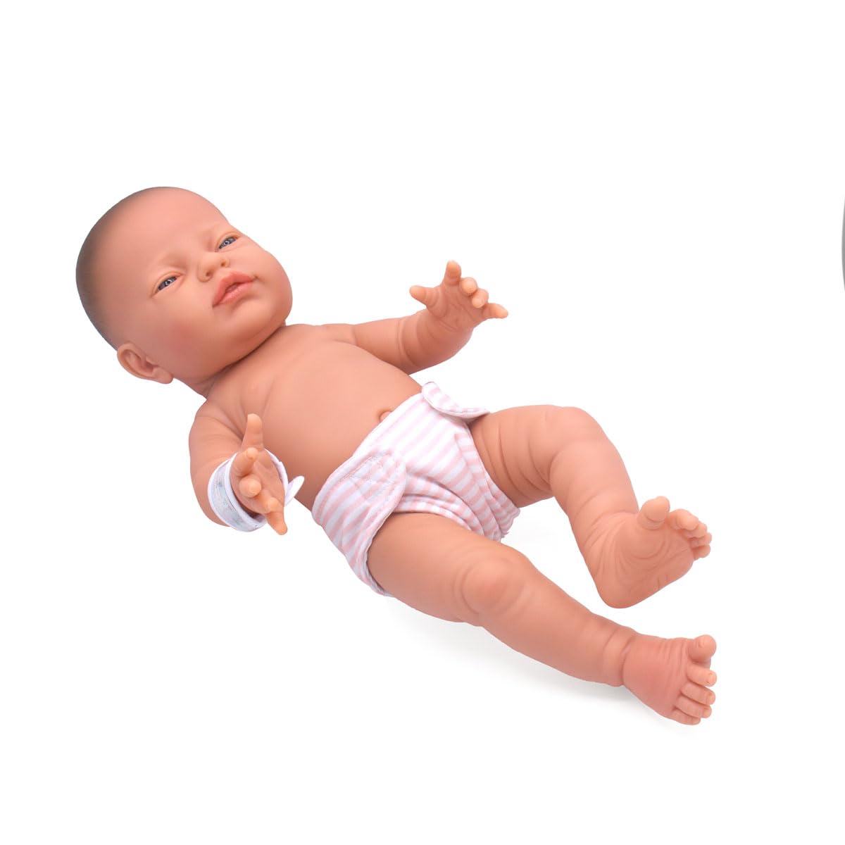 JC Toys 17" Realistic Newborn Baby Doll – Made in Spain, Soft Vinyl Body with Accessories, Dressed in Pink