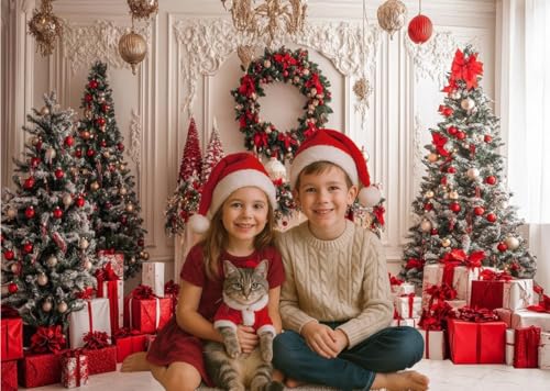 8x6ft Christmas Fireplace BackdropsChristmas Decor Photo Prop Holiday Family Party Birthday Baby Shower Decoration Photo Booth Props D785 - size: 8x6ft